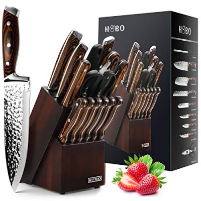 15-Piece Japanese Chef Knife Set with Sharpener,…