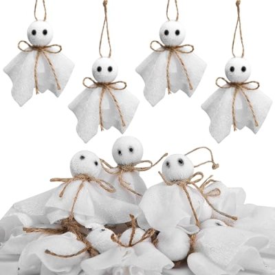 16 Pcs Halloween Ghost Hanging Ornaments, 3 Inch…