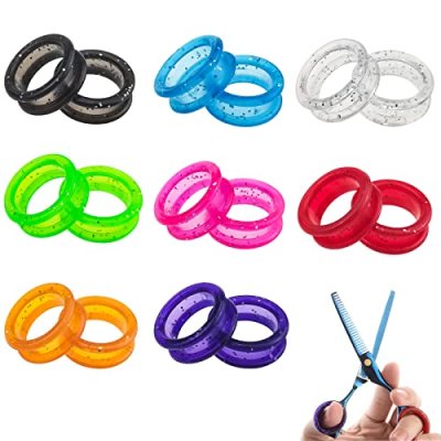 16 PCS Soft Silicone Scissors Finger Rings Dog…