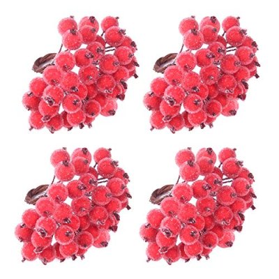 TUPARKA 160pcs Artificial Red Berries Holly…