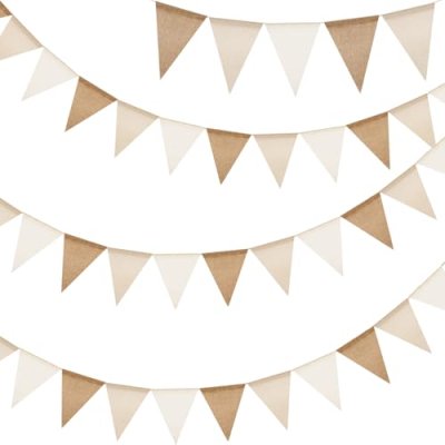 G2PLUS 12M Beige Brown Burlap Bunting Banner,…