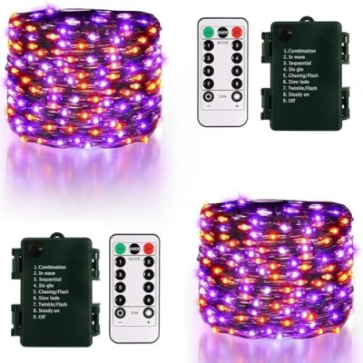 DBFAIRY 2 Pack Halloween Fairy Lights Battery…