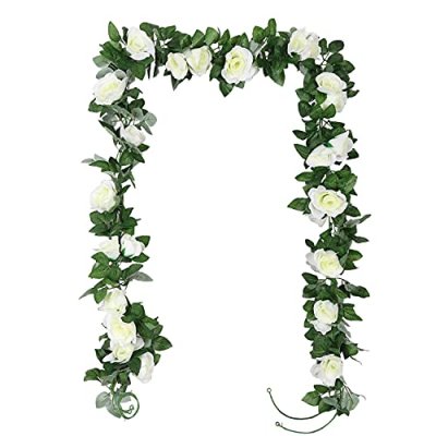 TSHAOUN 2 Pack Artificial Rose Vines Garland Fake…