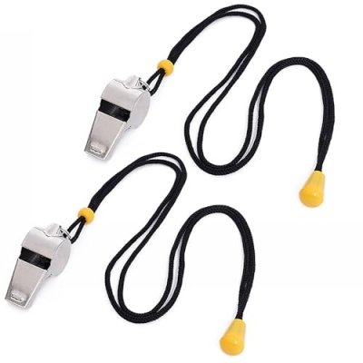 EUZUXU 2 Pcs Whistle, Stainless Steel Whistle…