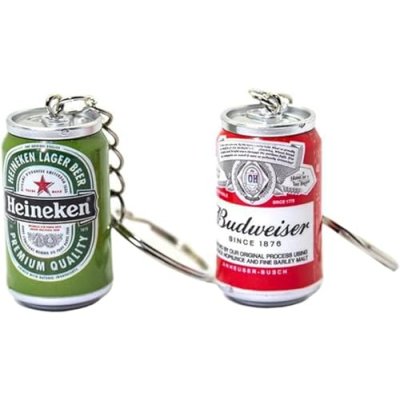 EACTEL 2Pcs Simulation Canned Beer Keychain Boy…