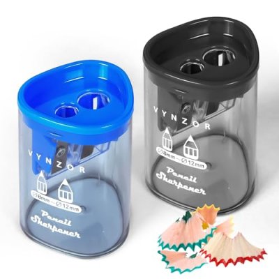 2 PCs Pencil Sharperner with Container Dual Holes…