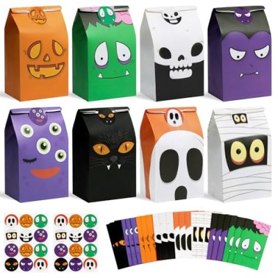 RICEDUO 24 Pcs Halloween Treat Bags - 8 Assorted…