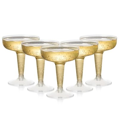 MATANA 24 Elegant Plastic Coupe Glasses for…