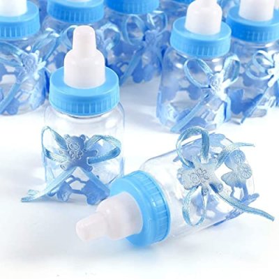 JZK 24 x Blue Favour Feeding Bottle boy Baby…