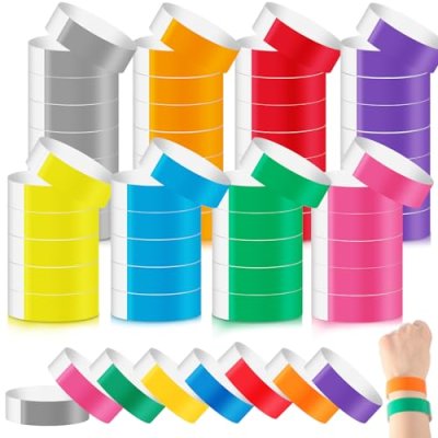 240 Pieces 8 Colored Wristbands for Events Wrist…