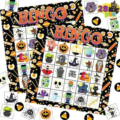 JOYIN 28 Player Halloween Themed Bingo Game Card…