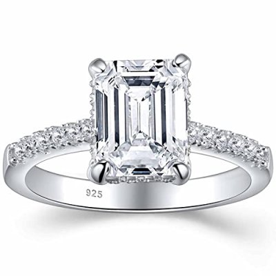 SHELOVES 3 Ct Emerald Cut Engagement Rings 5A CZ…