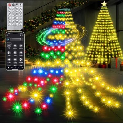 30+ Modes Coated Christmas Tree Lights Indoor…