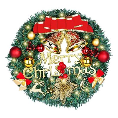 WAIZHIUA 30cm Christmas Wreath Artificial…