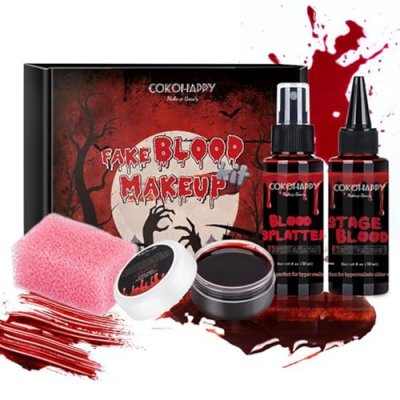 COKOHAPPY 4 PCS Halloween Fake Blood SFX Makeup…