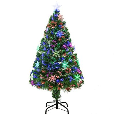 HOMCOM 4FT Fibre Optic Christmas Tree
