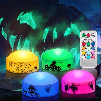 CANDLE IDEA 4 PCS Color Changing Halloween LED…