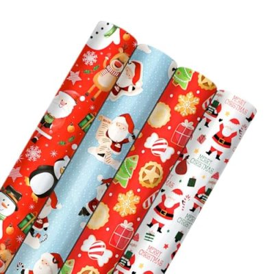 4 x 7M Cute Christmas Wrapping Paper roll …