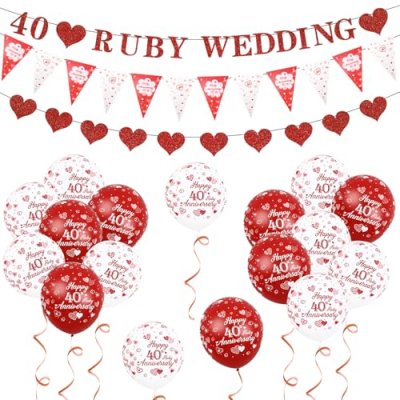 HZHSGLY 40th Wedding Anniversary Decorations,…