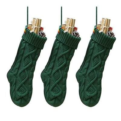 YUEWO 46cm Christmas Stockings Burgundy Ivory…