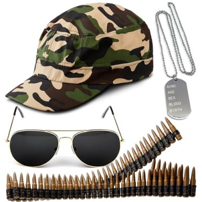 4pc Army Fancy Dress Accessories Set - Halloween…