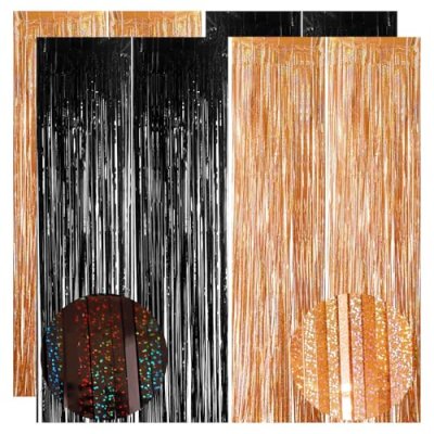 YAAVAAW 4pcs 3.2 x 8.3ft Glitter Black and Orange…