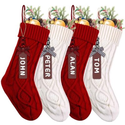 JOLCEEY 4pcs Christmas Stockings, 18 Inch Large…