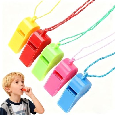 YUEMING 5Pcs Whistles for Kids, Plastic Sports…