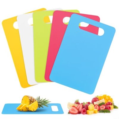 5Pcs Flexible Plastic Cutting Board Mats, Colored…