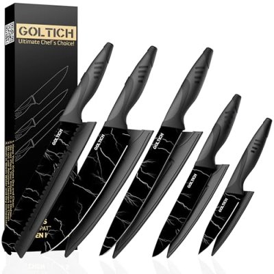 GOLTICH 5 PCs Kitchen Knife Set - Ultra Sharp…