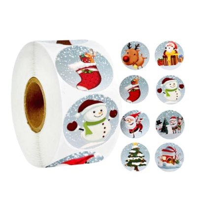 500 PCS Christmas Sealing Stickers - Round…