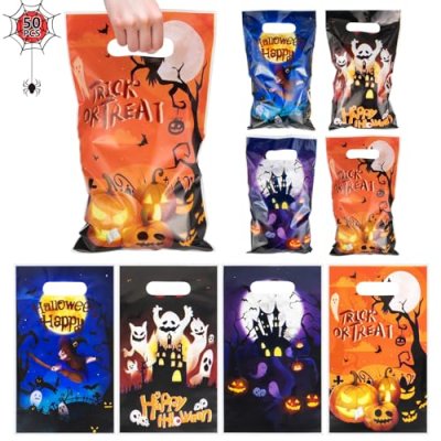 50pcs Halloween Party Bags for Kids, 4 Styles…