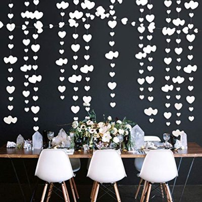 52 Ft White Heart Party Decorations Kit Double…