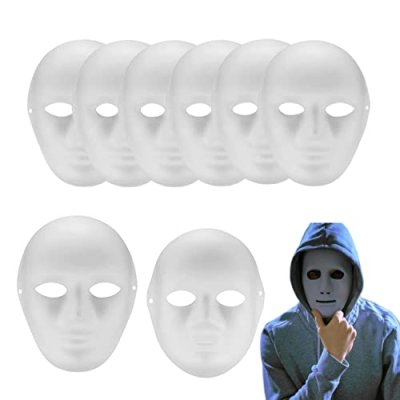 6 Pack DIY White Paper Masks, Masquerade Masks,…