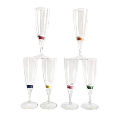 DPWELL 6 Pack LED Wine Champagne flute's Light Up…