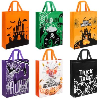 RICEDUO 6 Pcs Large Halloween Trick or Treat Bags…