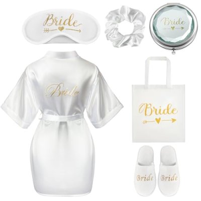 BBTO 6 Pcs Bride Gifts Bride Dressing Gown Set…
