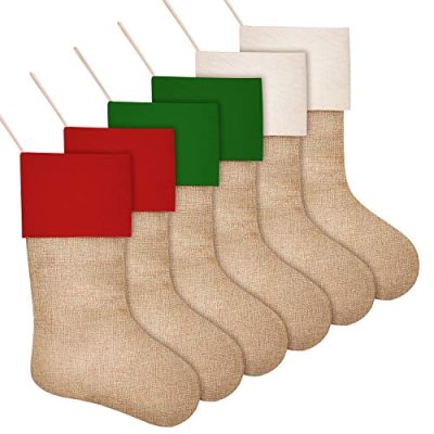 SAVITA 6 Pieces Christmas Stockings, 3 Color Xmas…