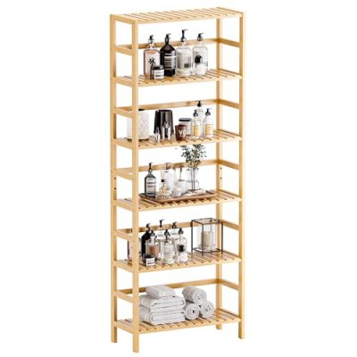 HITNET 6-Tier Bamboo Bookcase