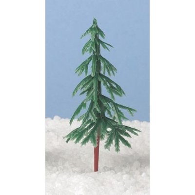 6 x Plastic Christmas Tree Cake Decorations 75mm …