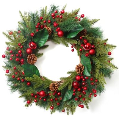 LOMOHOO 60cm/24 inch Christmas Wreath for Front…