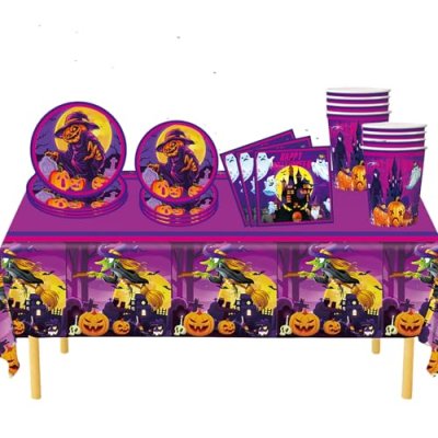 COSORO 69pcs Halloween Party Tableware Table…
