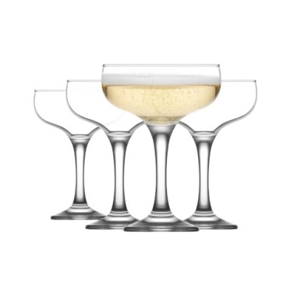LAV 6x Clear 235ml Misket Glass Champagne Saucers…