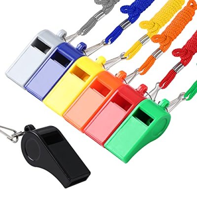 SANNIX 7 Pack Plastic Whistles Coaches Referee…