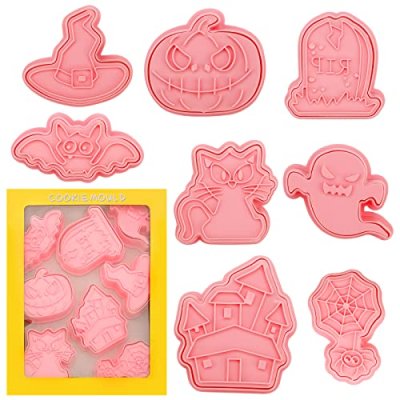 8 Pcs Halloween Cookie Cutters Shapes Cartoon Fun…