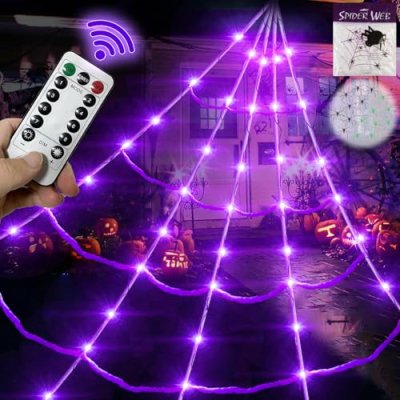 8 Modes 20 * 17FT Halloween Spider Web 150 Led…