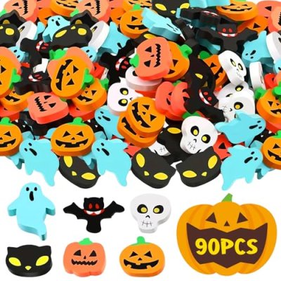 90 Pcs Halloween Mini Erasers for Kids PLULON…