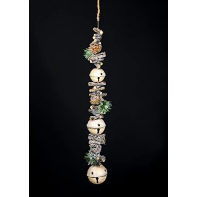 SHATCHI 90cm Garland with Cream Jingle Bells…