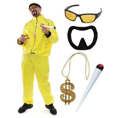 90s Rapper Costume - Large - Adults Yellow &…