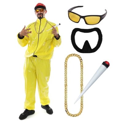 90s Rapper Costume - Medium - Adults Yellow &…